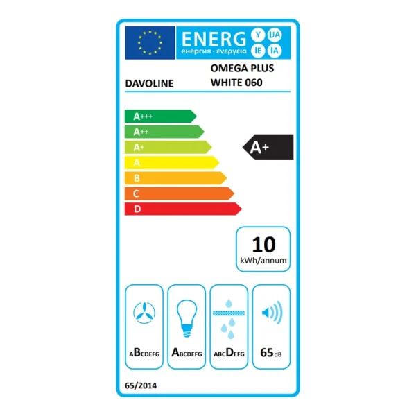 Απορροφητήρας Συρόμενος Davoline OMEGA PLUS WHITE 060 Λευκός [Π60cm – 359m³/h]