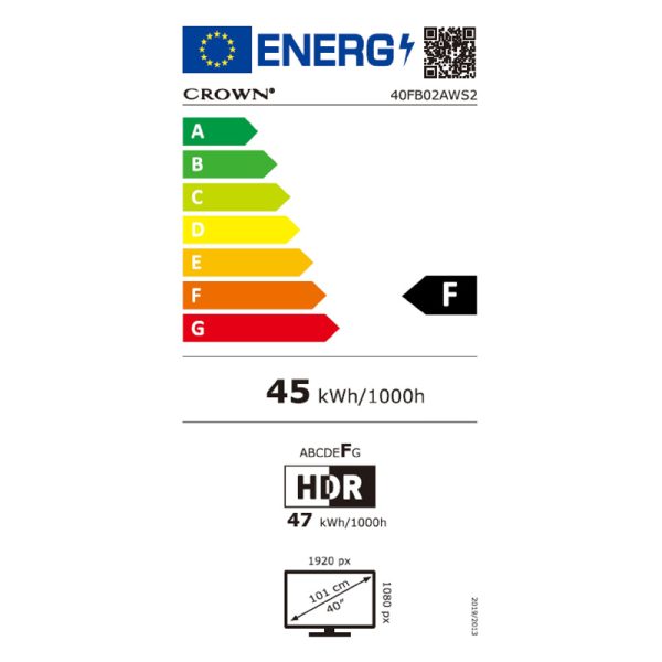 Smart Τηλεόραση 40" FHD LED Crown 40FB02AWS2 HDR (2025)